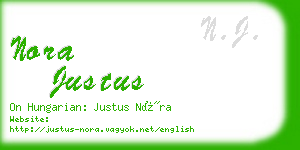 nora justus business card